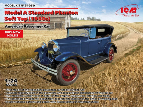 ICM 1/24 ModelA Standard Phaeton Soft T Plastic Model Kit [24050] - Hobbytech Toys