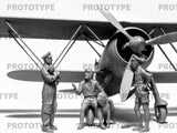 ICM 1/32 CR. 42 Falco with Italian Pilots in tropical uniform Plastic Model Kit