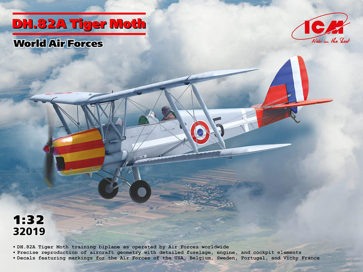 ICM 1/32 DH.82A Tiger Moth of the World Air Forces Plastic Model Kit
