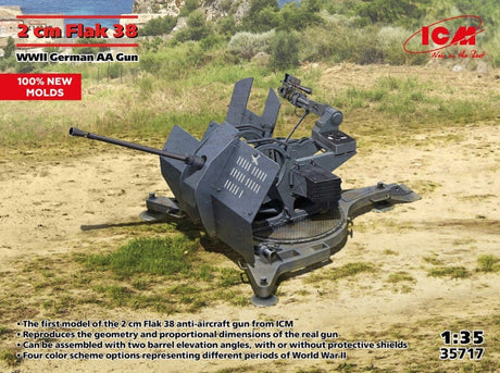ICM 1/35 2cm FlaK 38 Plastic Model Kit [35717] - Hobbytech Toys