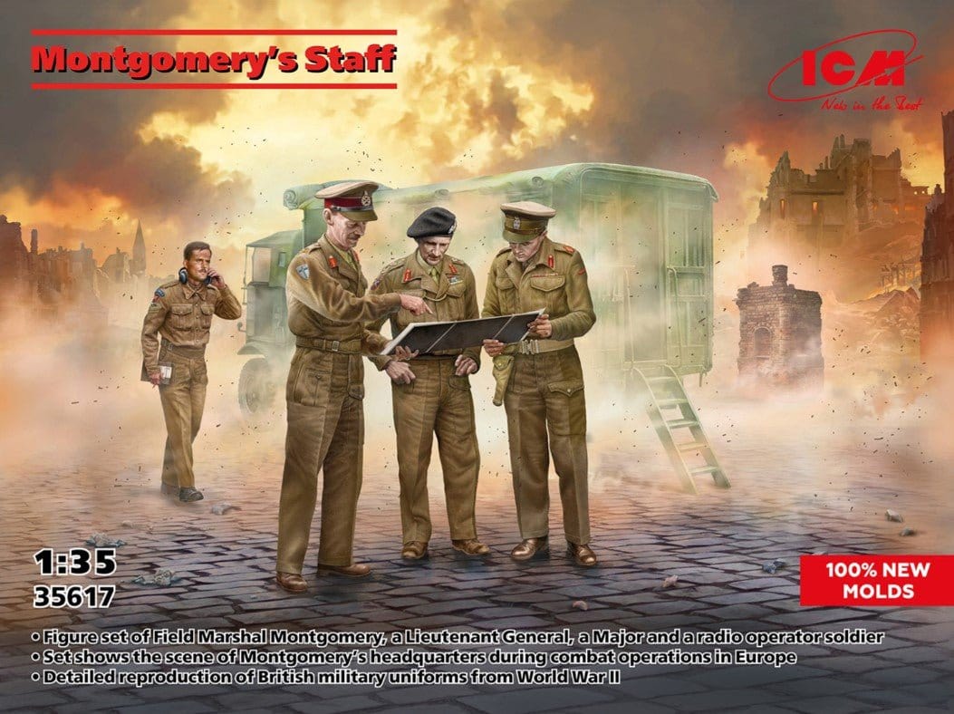 ICM 1/35 Montgomerys Staff Plastic Model Kit [35617] - Hobbytech Toys