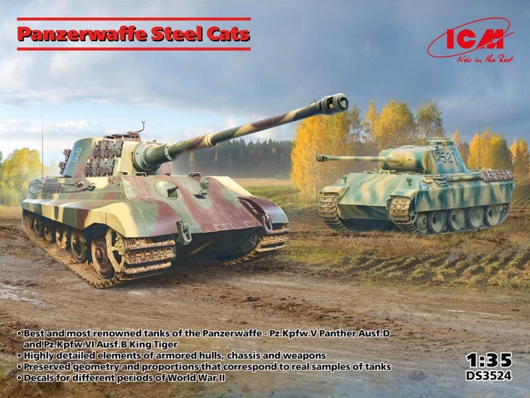 ICM 1/35 Panzerwaffe Steel Cats Plastic Model Kit [DS3524] - Hobbytech Toys
