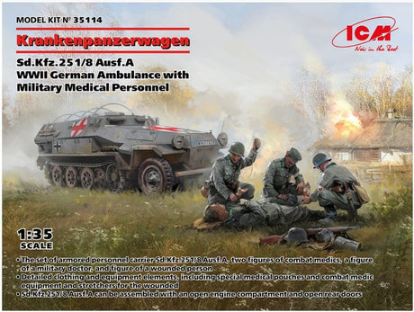 ICM 1/35 Sd.Kfz.251/8 Ausf.A Plastic Model Kit [35114] - Hobbytech Toys