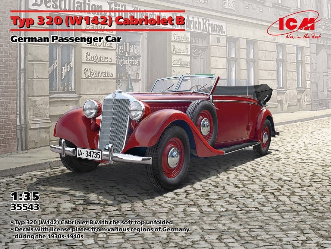 ICM 1/35 Typ 320 (W142) Cabriolet B Plastic Model Kit [35543] - Hobbytech Toys