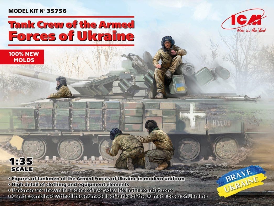 ICM 1/35 Ukraine Tank Crew Plastic Model Kit [35756] - Hobbytech Toys