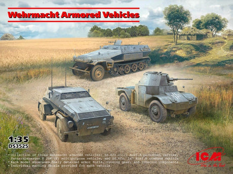 ICM 1/35 Wermacht Armored Vehicles Plastic Model Kit [DS3525] - Hobbytech Toys