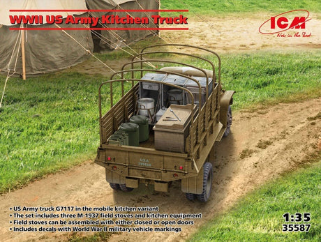 ICM 1/35 WWI US Army Kitchen Truck Plastic Model Kit [35587] - Hobbytech Toys
