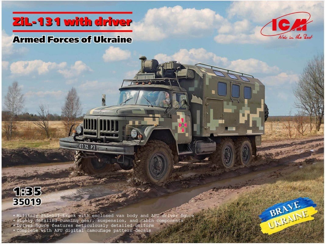 ICM 1/35 ZiL 131 Armed Forces of Ukraine Plastic Model Kit [35019] - Hobbytech Toys
