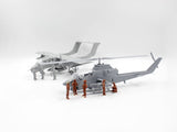 ICM 1/48 Cobra AH-1G + Bronco OV-10A with US Pilots & Ground Personnel and US Helicopter Pilots Forward base Plastic Model Kit