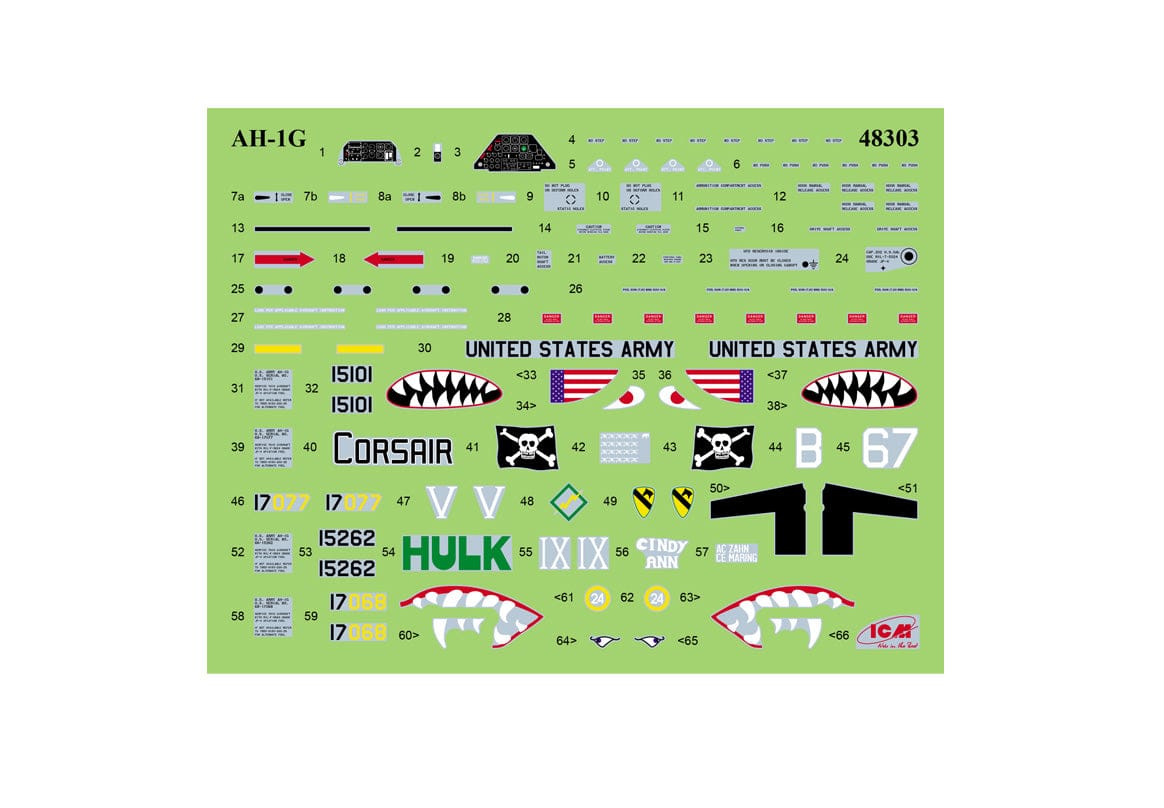 ICM 1/48 Cobra AH-1G + Bronco OV-10A with US Pilots & Ground Personnel and US Helicopter Pilots Forward base Plastic Model Kit