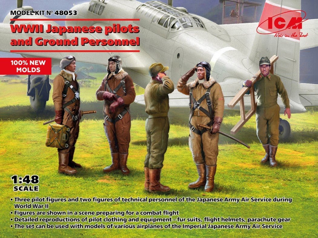 ICM 1/48 Japanese Pilots and Ground Crew Plastic Model Kit [48053] - Hobbytech Toys