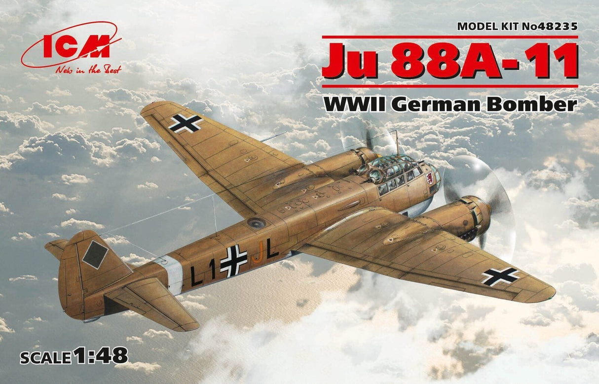 ICM 1/48 Ju 88A-11 WWII German Bomber Plastic Model Kit