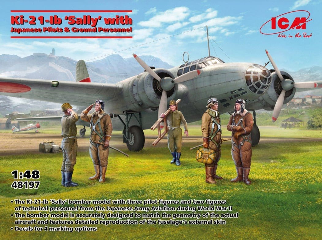 ICM 1/48 Ki - 21 - Ib Sally w/figures Plastic Model Kit [48197] - Hobbytech Toys