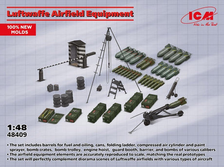 ICM 1/48 LW Airfield Equipment Plastic Model Kit [48409] - Hobbytech Toys