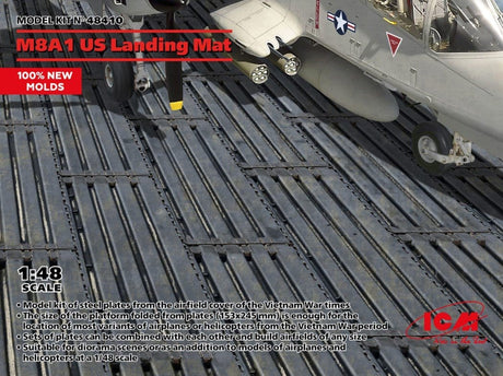 ICM 1/48 M8A1 US Landing Mat 153x245mm Plastic Model Kit [48410] - Hobbytech Toys