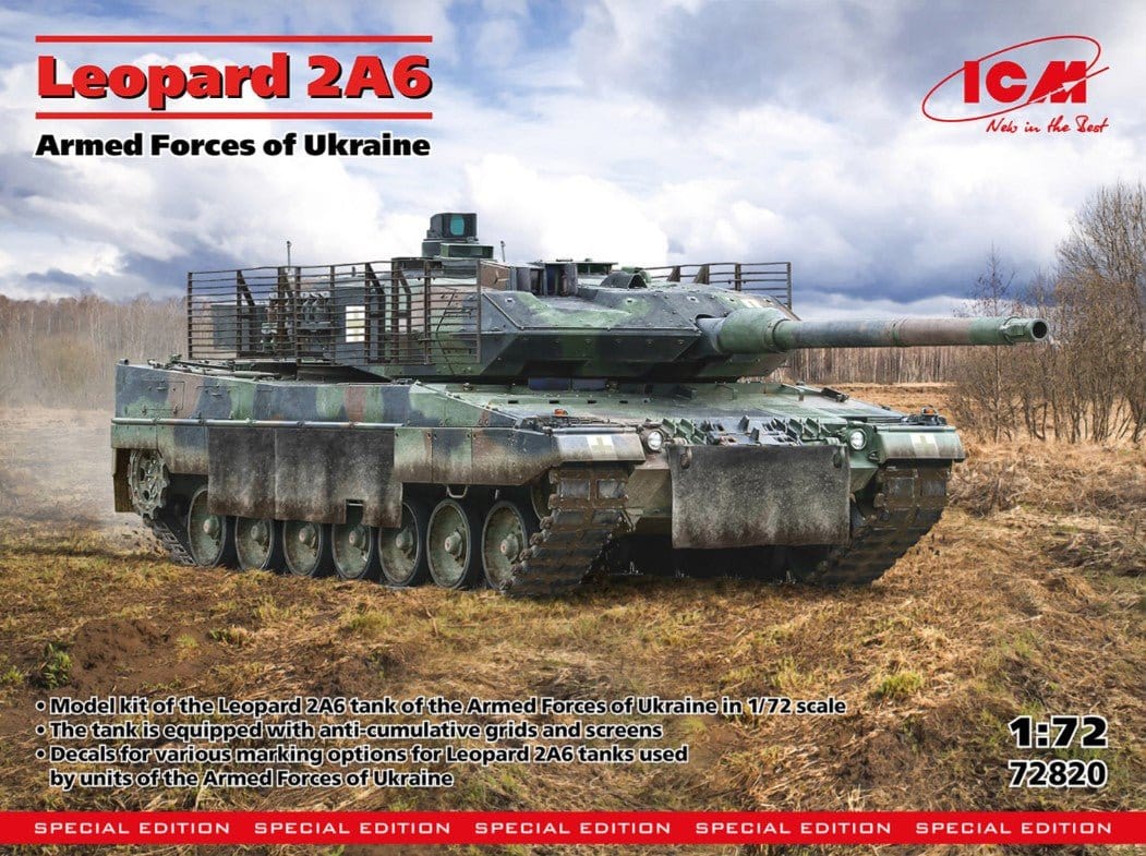 ICM 1/72 Leopard 2A6 Plastic Model Kit [72820] - Hobbytech Toys