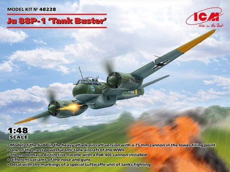 ICM Ju88P - 1 Tank Buster Plastic Model Kit [48228] - Hobbytech Toys