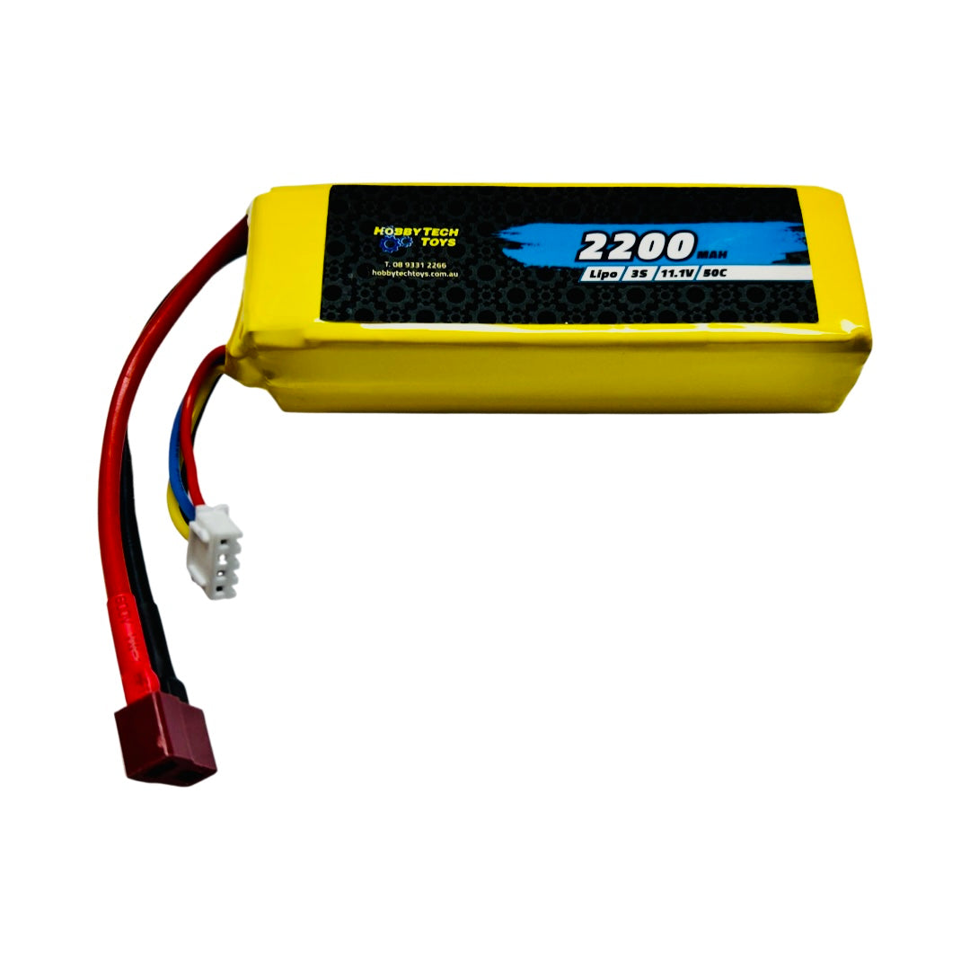 Hobbytech 2200mah 3S 11.1v 50c Softcase Lipo Battery - Deans - Hobbytech Toys