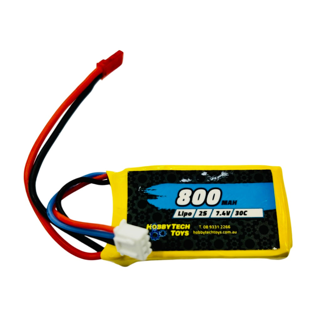 Hobbytech 800mah 2S 7.4v 30c Softcase Lipo Battery - JST - Hobbytech Toys