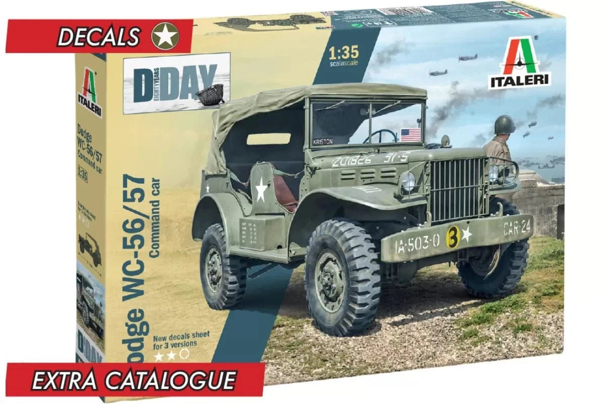 Italeri 0228 1/35 Dodge WC56 Command Car Plastic Model Kit - Hobbytech Toys