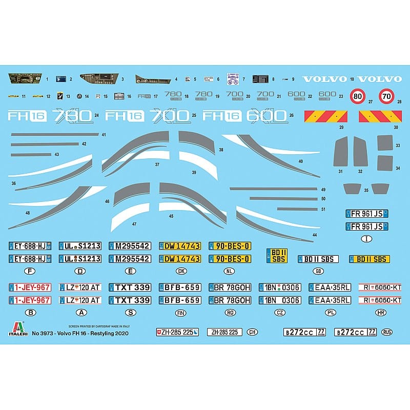 Italeri 1/24 Volvo FH16 Restyling 2020 Plastic Model Kit [3973S]
