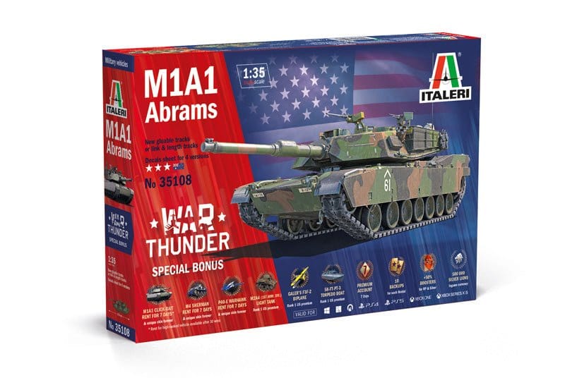 Italeri 1/35 M1A1 Abrams (Includes Australian Decals) Plastic Model Kit [35108] - Hobbytech Toys