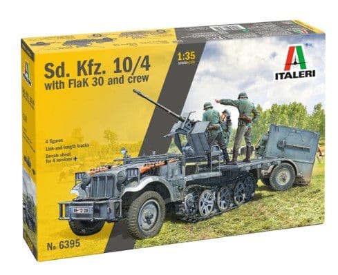 Italeri 1/35 Sd.Kfz 10/4 with Flak 30 and Crew Plastic Model Kit [6395S] - Hobbytech Toys