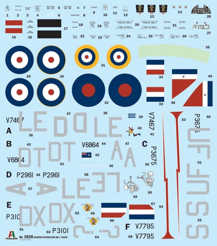 Italeri 1/48 Hurricane Mk 1 Aces - Super Decals Included Plastic Model Kit [2838S] - Hobbytech Toys