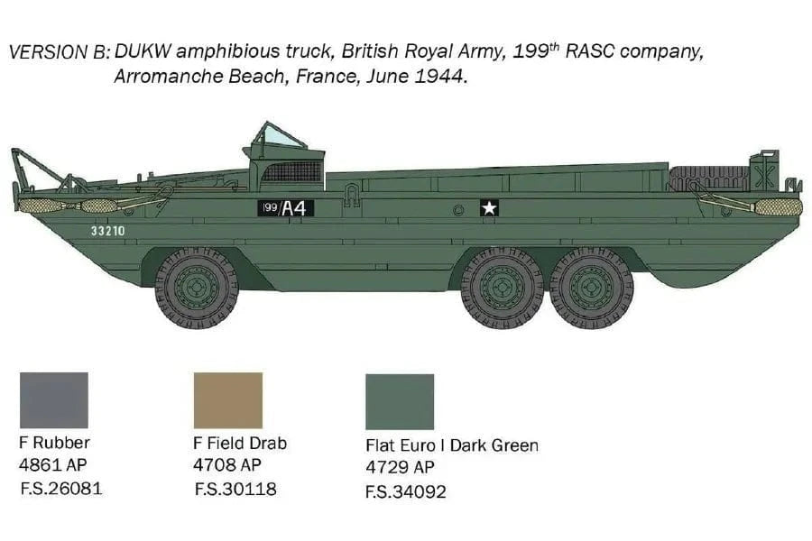Italeri 1/72 DUKW Amphibious Truck D - Day 80th Anniversary Plastic Model Kit [7022] - Hobbytech Toys