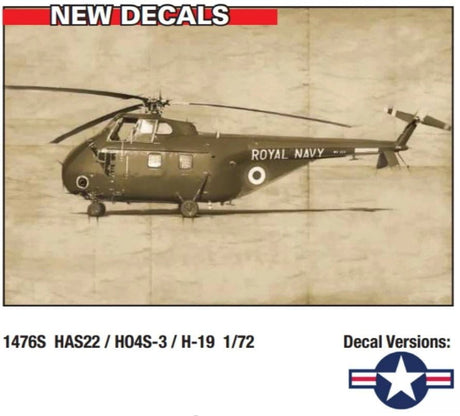 Italeri 1/72 HAS22 / HO4S - 3 / H - 19 Plastic Model Kit [1476S] - Hobbytech Toys