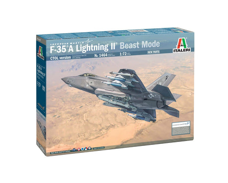 Italeri 1464S 1/72 Lockheed Martin F35A Lightning II Beast Mode Plastic Model Kit - Hobbytech Toys