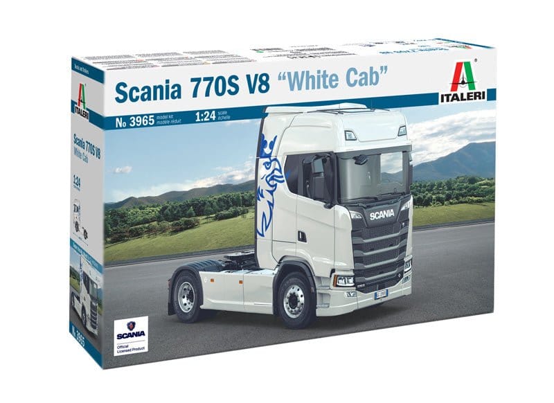 Italeri 3965 1/24 Scania S770 V8 - White Cab Plastic Model Kit - Hobbytech Toys