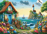 JaCaRou Blue House Bay 1000pc Jigsaw Puzzle