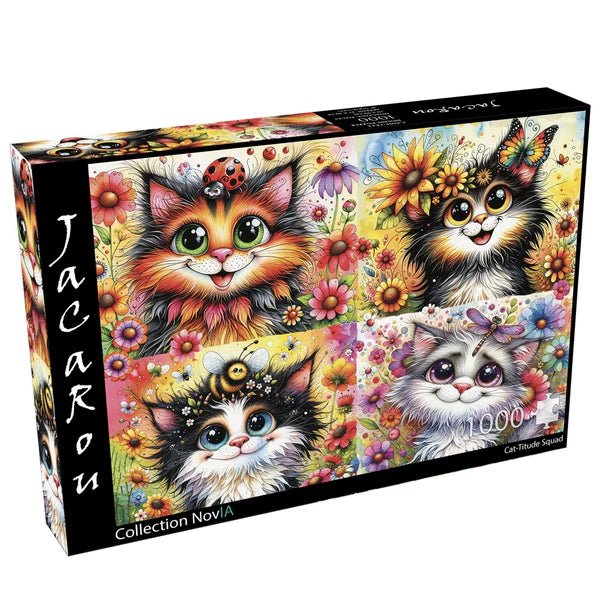 JaCaRou Cat - Titude Squad 1000pc Jigsaw Puzzle - Hobbytech Toys