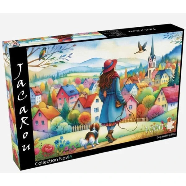 JaCaRou Dog Walking Bliss 1000pc Jigsaw Puzzle - Hobbytech Toys