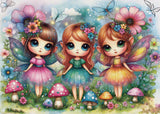 JaCaRou Garden Fairy Trio 1000pc Jigsaw Puzzle