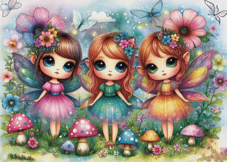 JaCaRou Garden Fairy Trio 1000pc Jigsaw Puzzle