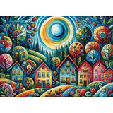 JaCaRou Lovely Colorful Village 1000pc Jigsaw Puzzle - Hobbytech Toys