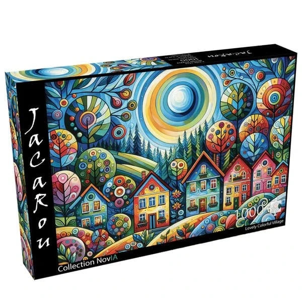 JaCaRou Lovely Colorful Village 1000pc Jigsaw Puzzle - Hobbytech Toys