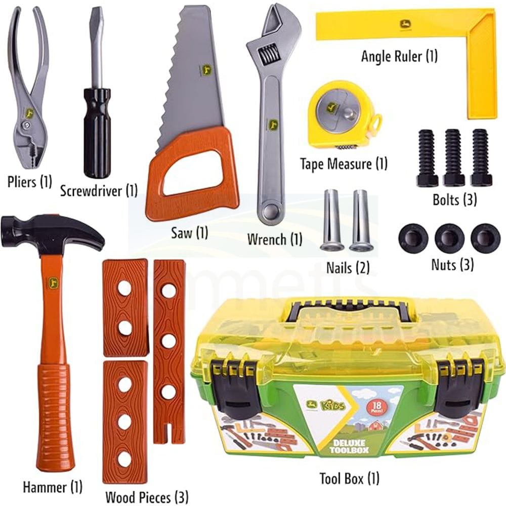 John Deere 18 Piece Deluxe Toy Tool Box