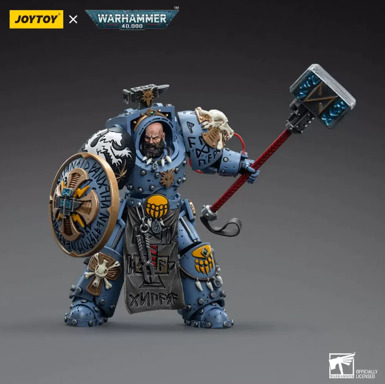 Joy Toys Warhammer Collectibles: 1/18 Scale Space Wolves Arjac Rockfist - Hobbytech Toys