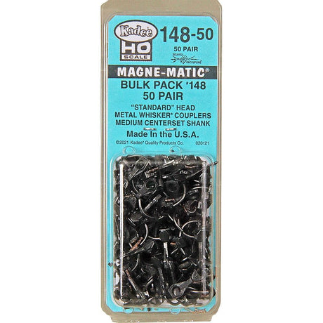 Kadee #148 - 50 HO Scale Bulk Pack - 50 pair 148 WhiskerÂ® Metal Couplers - Medium (9/32") Centerset Shank - Hobbytech Toys