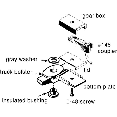Kadee #503 HO Scale Arch Bar Trucks with Ready - to - Mount Couplers, 33" Ribbed Back Wheels - Metal Fully Sprung - Hobbytech Toys
