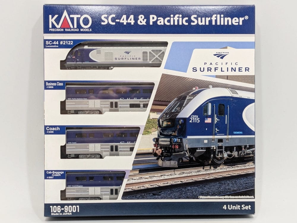 Kato N Amtrak SC-44 & Amtrak Pacific Surfliner 4 Unit B [KAT106-9001-1]