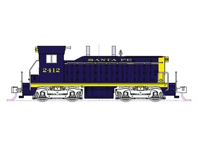 Kato N Scale EMD NW2 Switcher AT&SF #2412