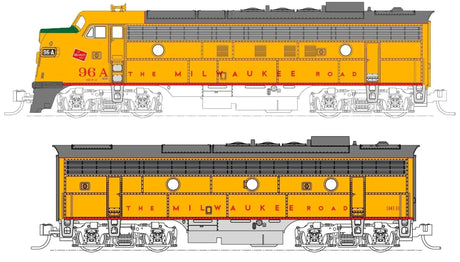 Kato N Scale FP7A, F7B 2 Locomotive Set, Milwaukee Road Post