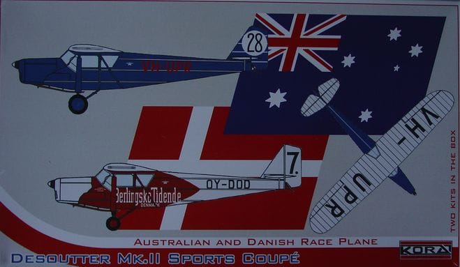Kora Models 1/72 Desoutter Mk.II Sports Coupe Plastic Model Kit - Aus Decals