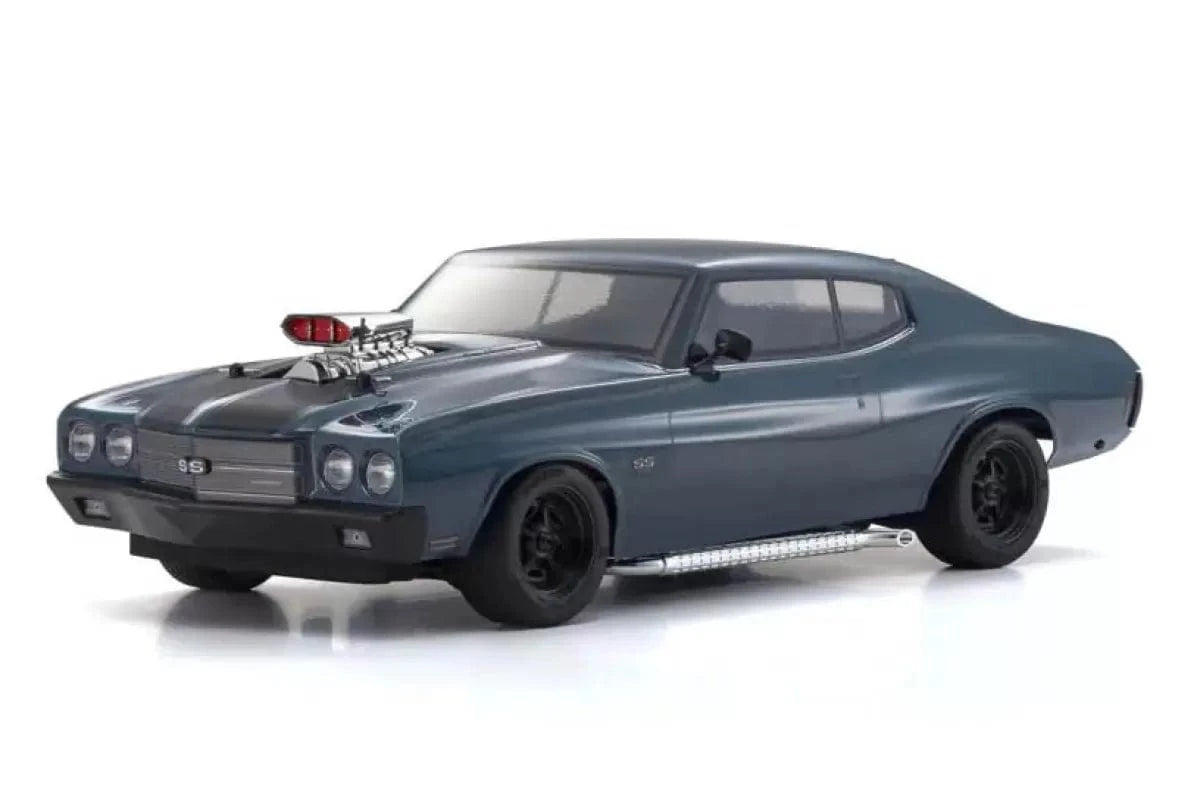 Kyosho 1/10 Fazer Mk2 1970 Chevrolet Chevelle Supercharged 2 Brushless Electric On Road LWB RC Car - Dark Blue [34494T1] - Hobbytech Toys