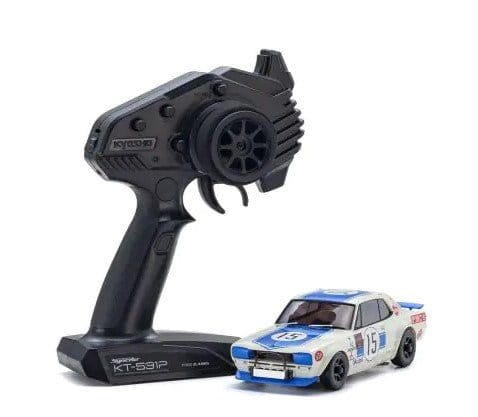 Kyosho MINI - Z Nissan Skyline GT - R AWD MA - 020 Readyset (KPGC10) Racing 1972 No. 15 Blue - Hobbytech Toys
