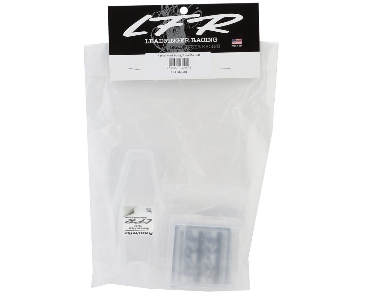 Leadfinger Racing Micro - B Retro - Mod Body & Wing Set (Clear) - Hobbytech Toys